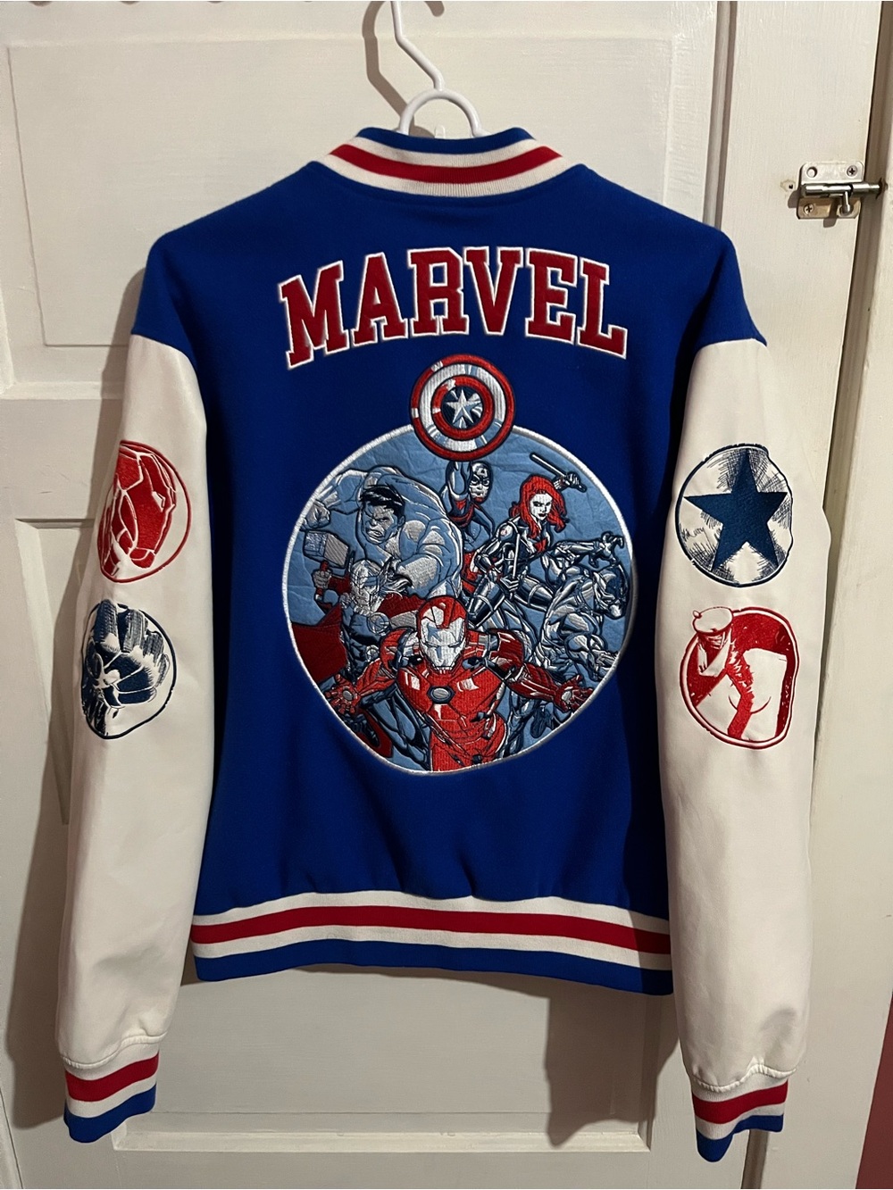 Marvel Blue & White Varsity Jacket